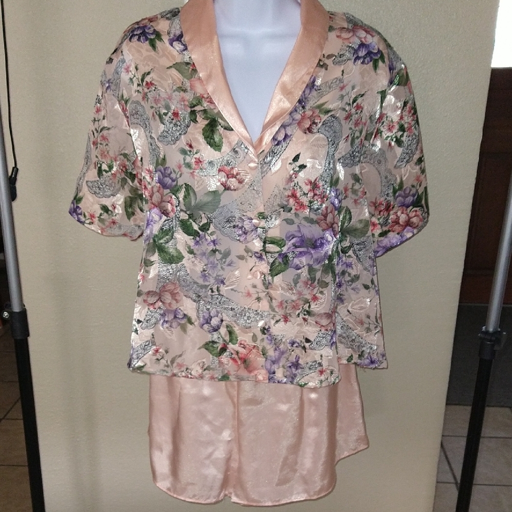 Floral Satin Pajama Set